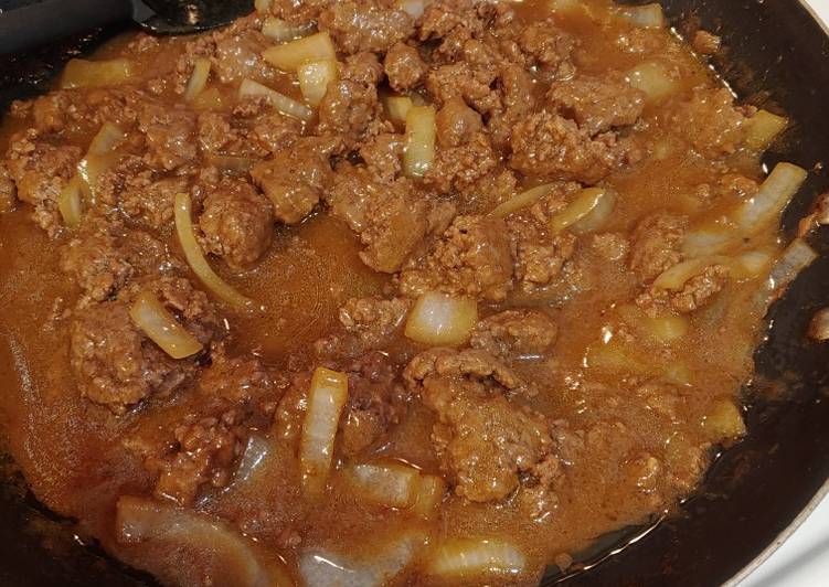Recipe of Perfect Southern Burger Chunks with Onion Gravy