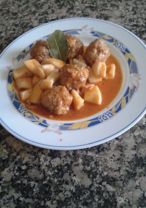 Una foto de Albóndigas con  sepia