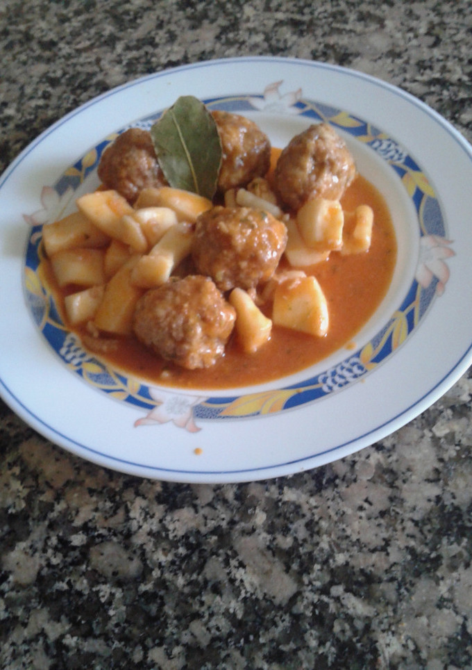 Una foto de Albóndigas con  sepia