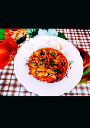 A picture of Masaledar tasty sev sponge gourd(galka) sabji.