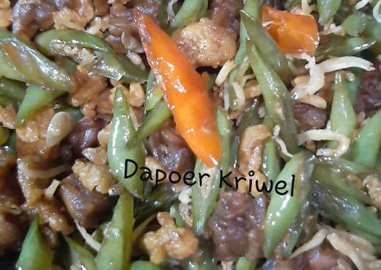 Resep Tumis Buncis Telur Teri (mood booster) Lezat