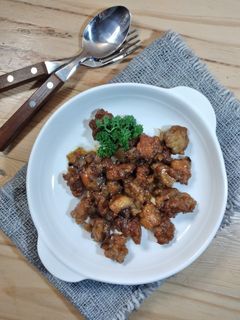 Foto resep Tumis Ayam Popcorn Saos Lada Hitam