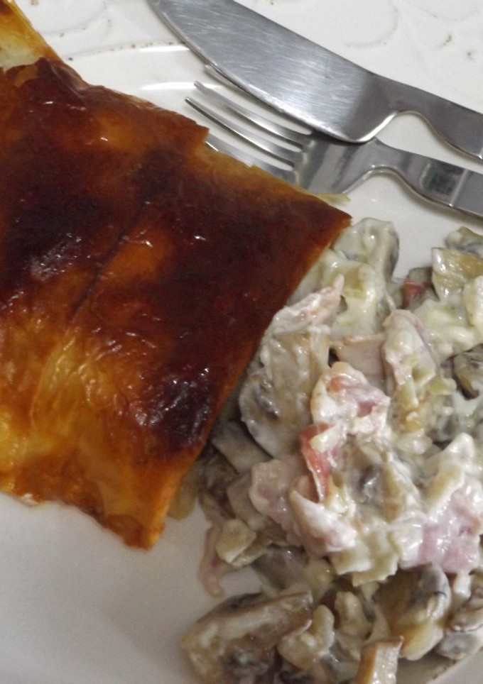 Una foto de Pescado envuelto en pasta filo