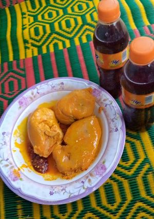 A picture of Nigerian moi moi.