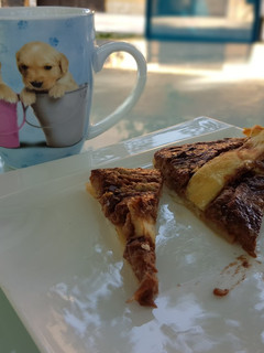 Una foto de Pastel de plátano y chocolate exprés. Opción sin gluten