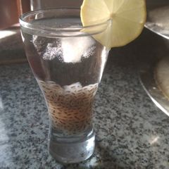 A picture of Basil seeds lemonade.