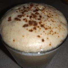 A picture of Instant coffee with lots of foam.
