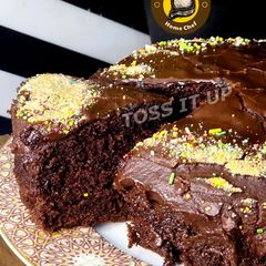 A picture of No Machine Easy Chocolate Cake With Chocolate Frosting.