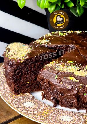 A picture of No Machine Easy Chocolate Cake With Chocolate Frosting.