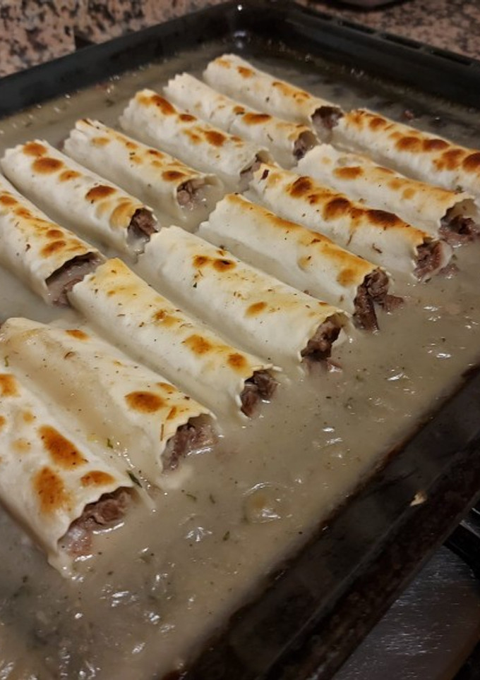 Una foto de Canelones de galta sin bechamel
