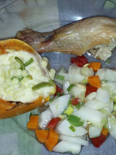Una foto de Pollo con calabacín al horno