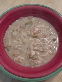 A picture of Creamy White Chicken Chili - Slow Cooker.