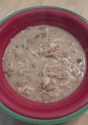 A picture of Creamy White Chicken Chili - Slow Cooker.