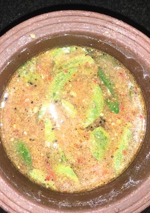 A picture of Pepper rasam.