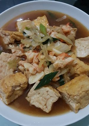 Foto resep Tumis udang tahu saus tiram