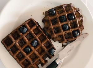 Una foto de Waffles de chocolate