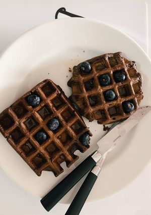 Una foto de Waffles de chocolate