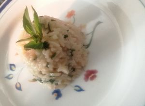 Una foto de Risotto a la albahaca