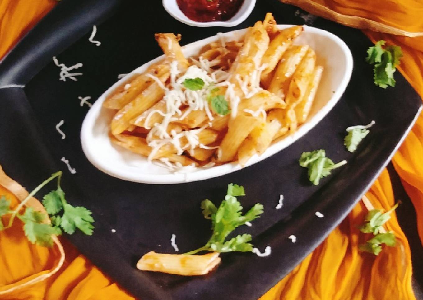 Penne Arrabiata,a spicy Italian pasta
