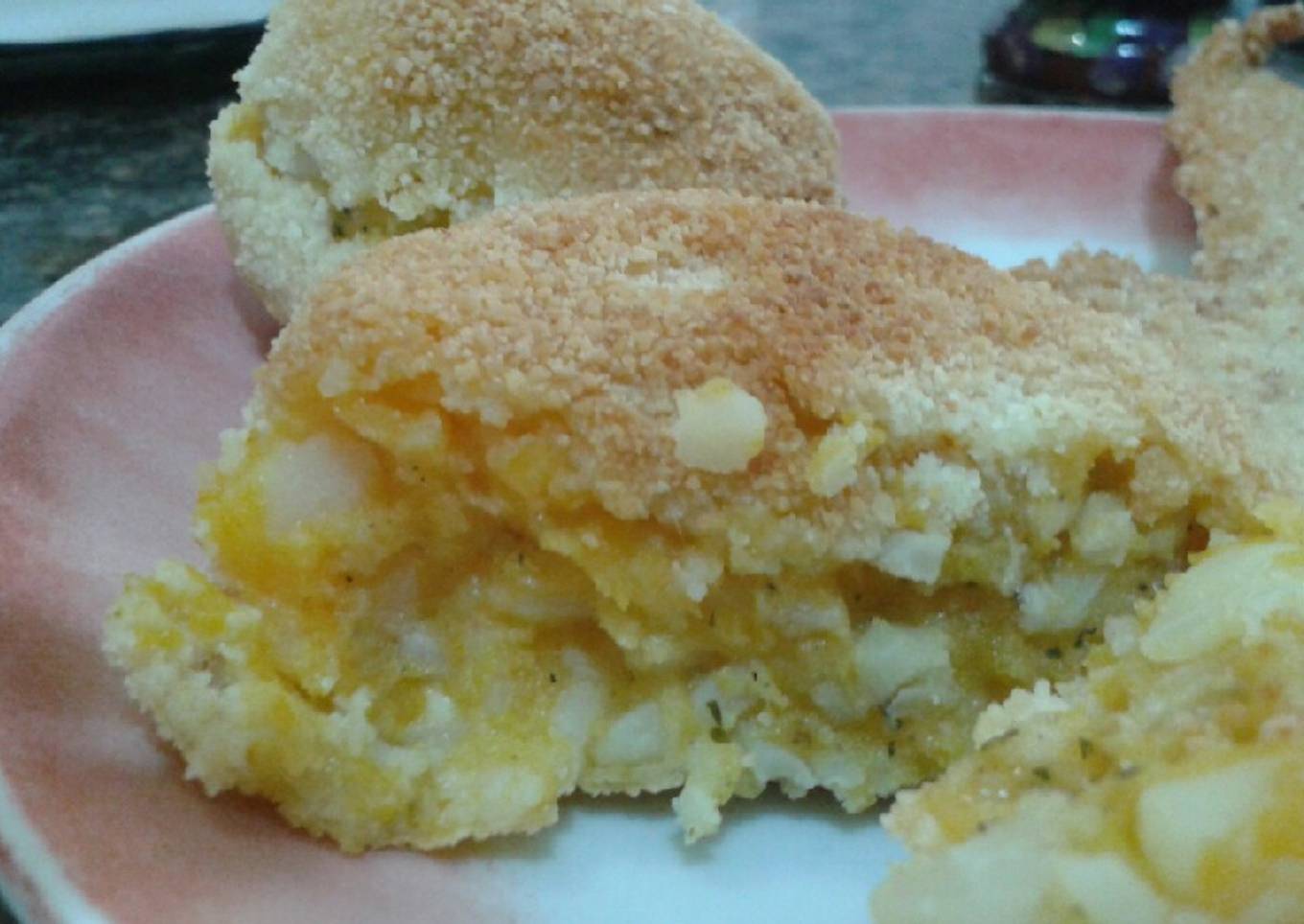 Croquetas de papa, calabaza y arroz. Recuperando tuppers!