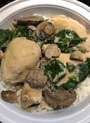 Crockpot Mushroom 🍄 Chicken 🐔 with Spinach