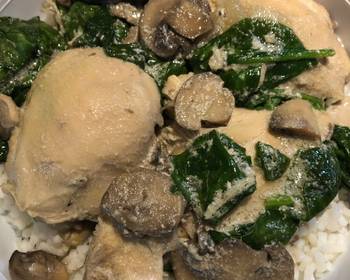 Ultimate, Prepare Crockpot Mushroom  Chicken  with Spinach Delicious Steady