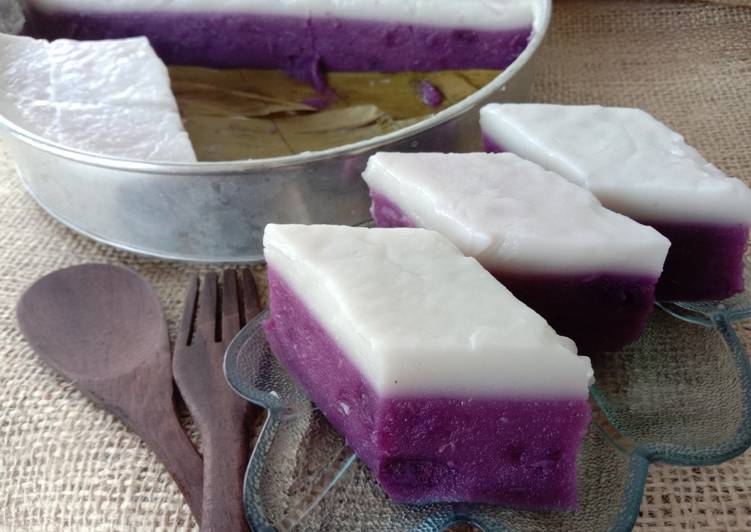 Bagaimana Membuat Talam ubi ungu legit, nikmat, lezat 🤤 tanpa blender yang Bisa Manjain Lidah