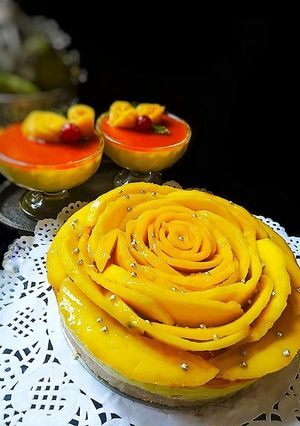 A picture of Mango Rose Cheese Cake.