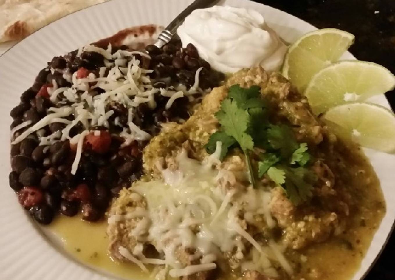 Brad's slow cooker chile verde with ez black beans