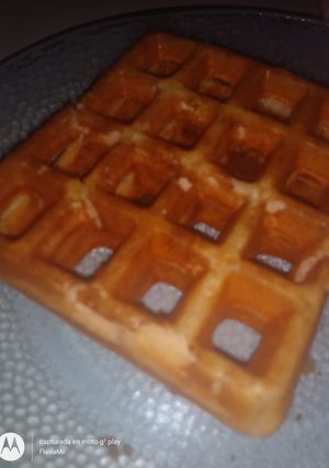 Una foto de Waffle proteico con ricotta