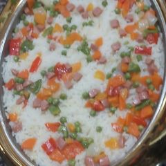 A picture of Vegetables white rice.