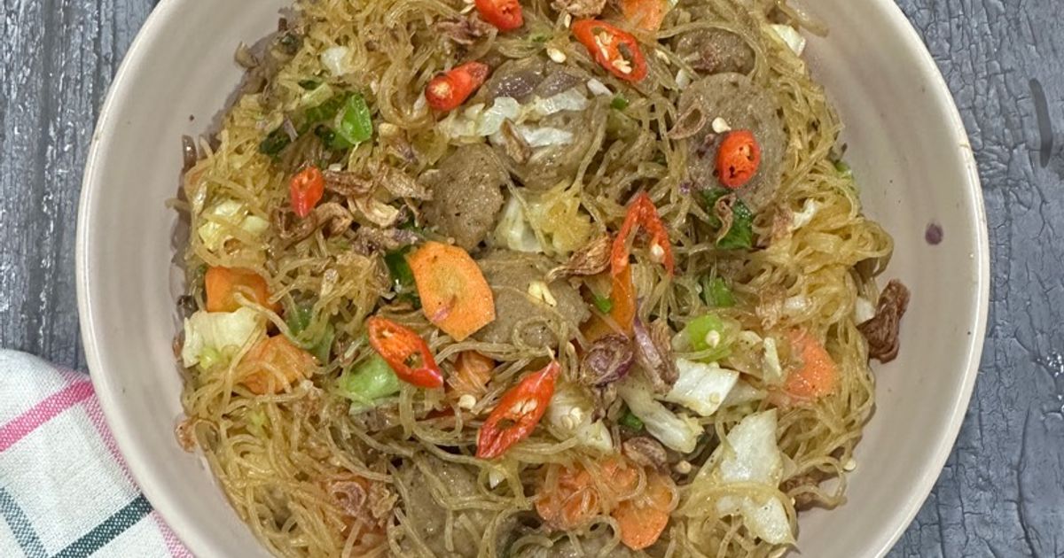 Bihun Goreng Bakso Sayur Pedas