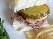 A picture of pulled pork shoulder crockpot