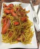 Mì xào tôm hùm kiểu Ý