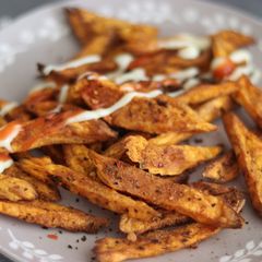 Air fry sweet potato spiced chips A picture of Air fry sweet potato spiced chips.