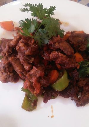 A picture of Wet fry beef.