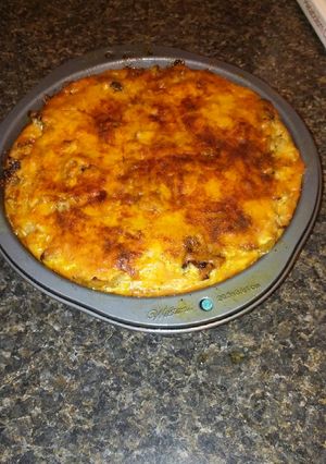 A picture of Sweet Onion and Cheddar Pie.