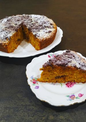 Foto di Torta di carote mandorle cocco e cioccolato fondente