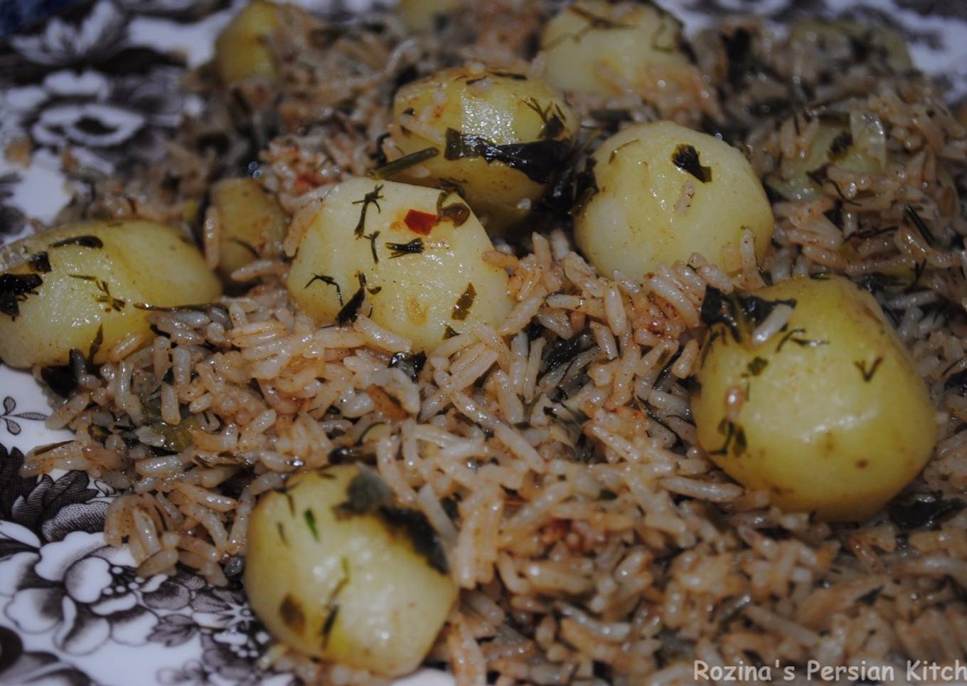 Vegetable rice with potatoes