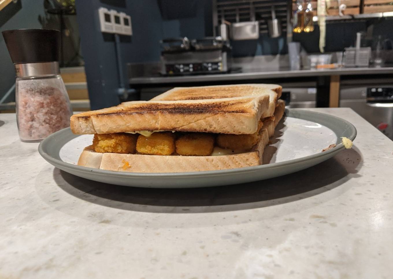 NYE fish finger sandwich