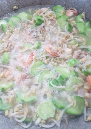 Foto resep Sayur gambas oyong toge udang