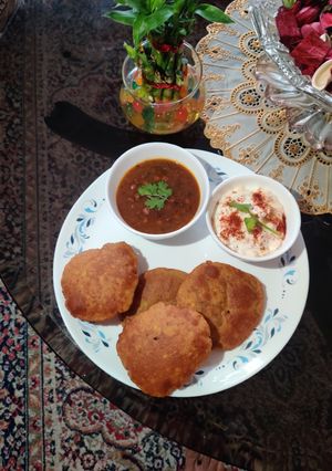 A picture of KUTTU ATTA ALOO PURI with WHOLE WHEAT ATTA...