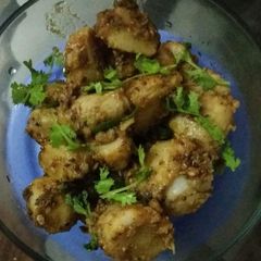 A picture of Arbi ki spicy dry veg.