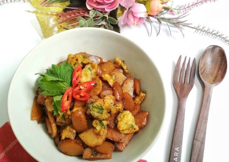 Orak Arik Telur Baso Sosis Pedas 🌶️