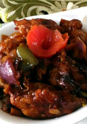 A picture of Simple chilli chicken.