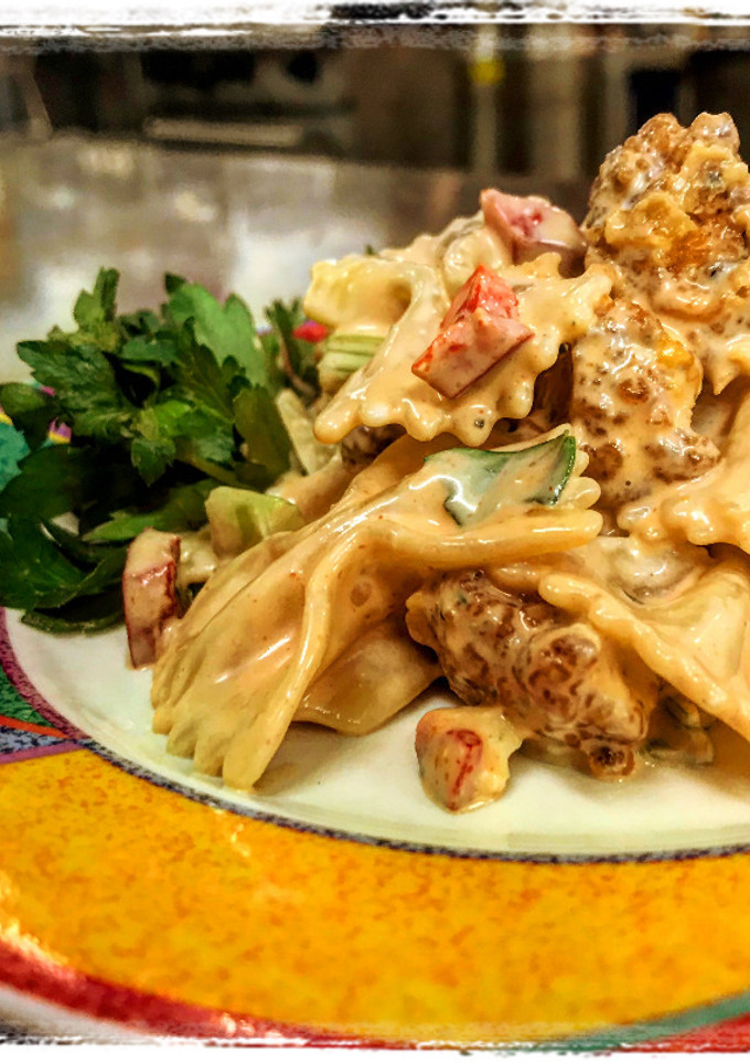 A picture of Buffalo Chicken Pasta Salad.