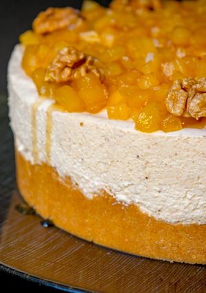 Foto principal de Mousse de manzana asada y nueces
