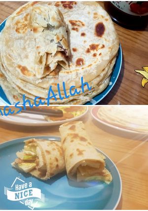 A picture of White chapati (oiled thrice and rolled out twice).