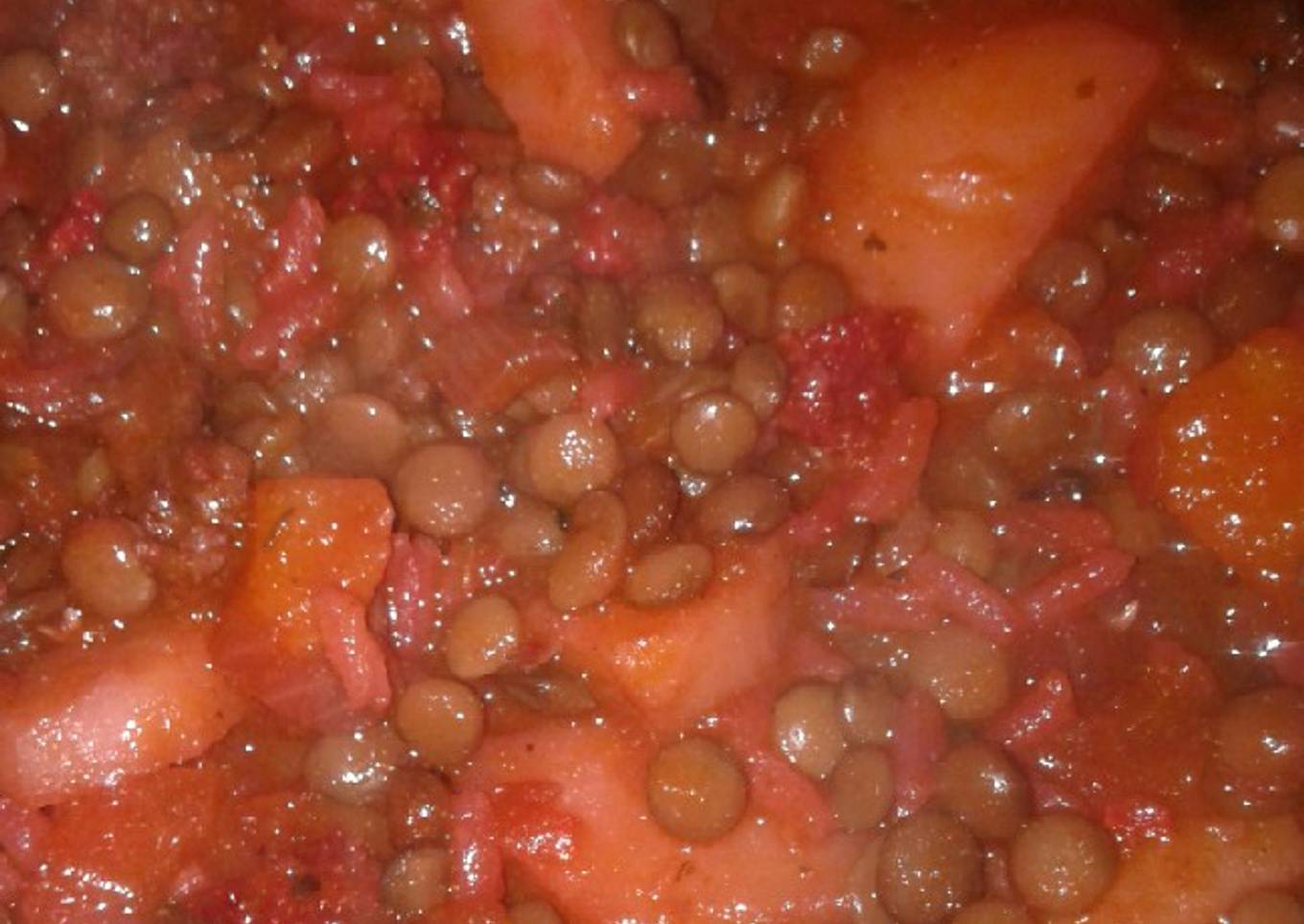 Guiso de lentejas con chorizo colorado