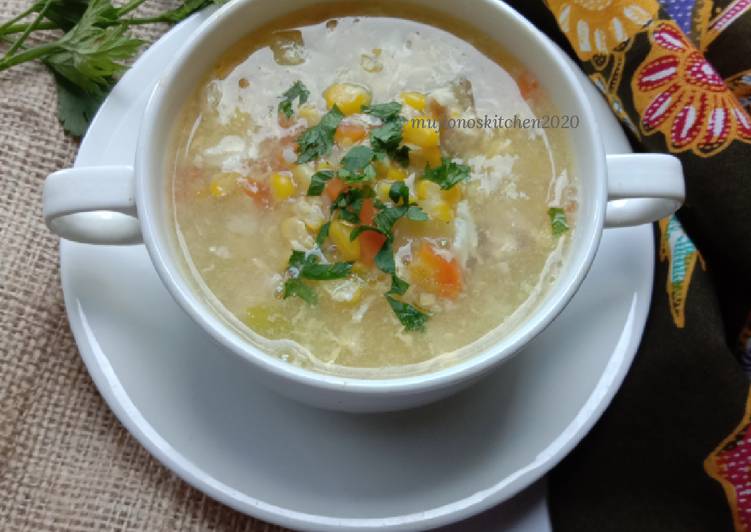 Langkah Menyiapkan Sup Jagung Oriental, Menggugah Selera